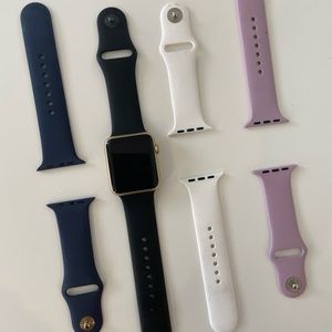 Gold Series 1 Apple Watch in 42mm + 3 Extra Bands!